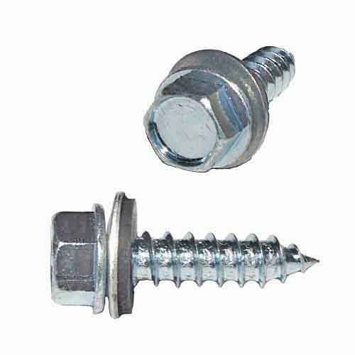 HSH142 #14 X 2" HWH Sheeting, Tapping Screw, Type A, w/ Bonded Washer, Zinc